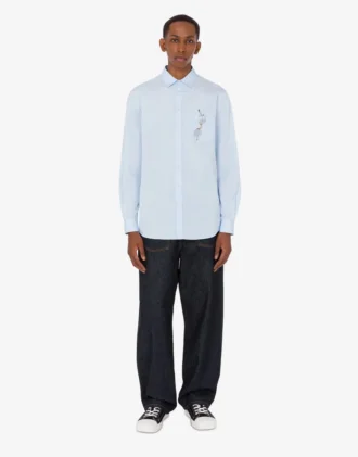 Blue cotton denim pants