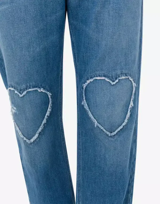 Blue cotton denim pants