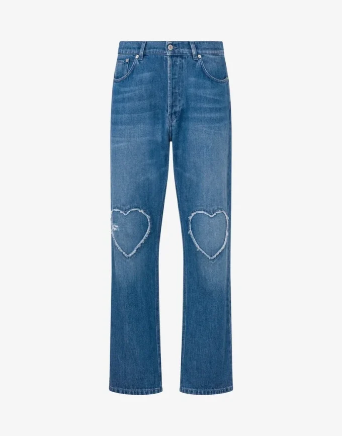 Blue cotton denim pants