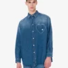 Blue cotton denim shirt