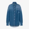 Blue cotton denim shirt