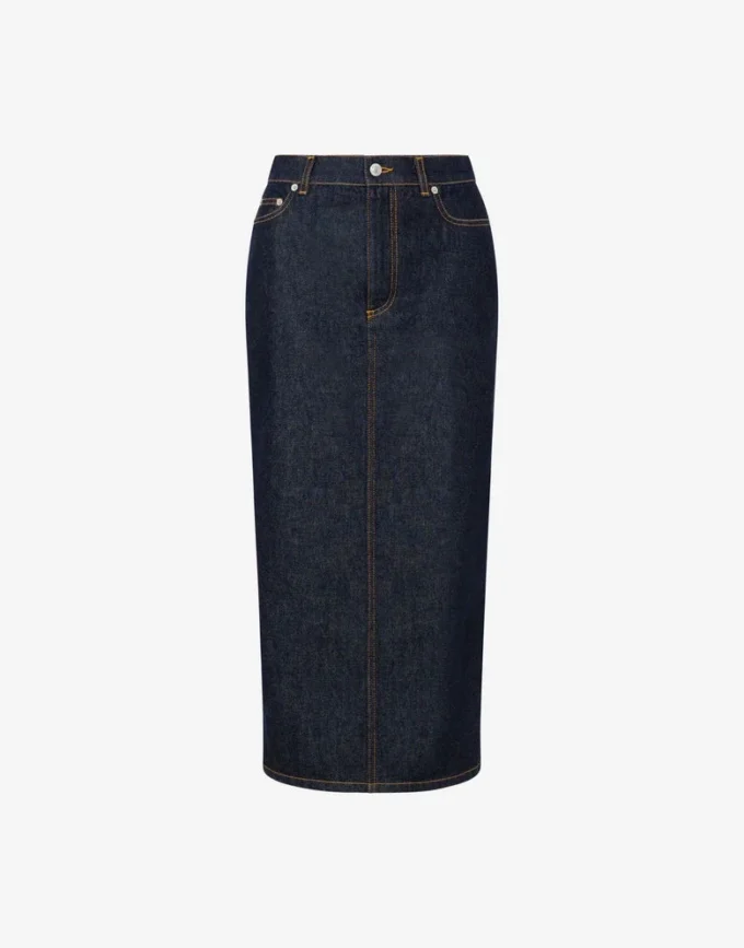 Blue denim skirt