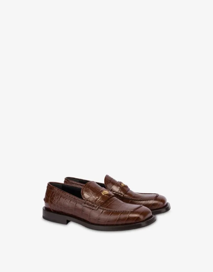 Coconut print calfskin loafers