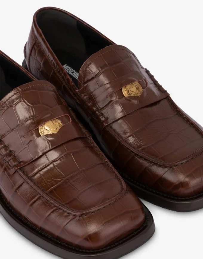 Coconut print calfskin loafers