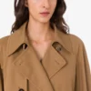 Cotton blend gabardine trench coat