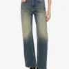 Cotton denim flare pants