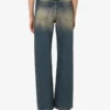 Cotton denim flare pants
