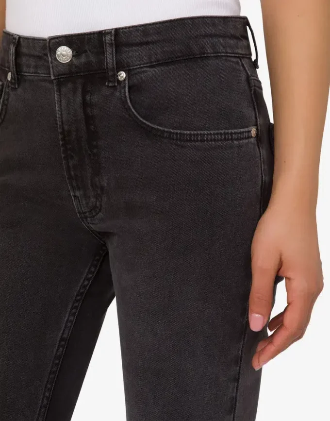 Cotton denim flare pants