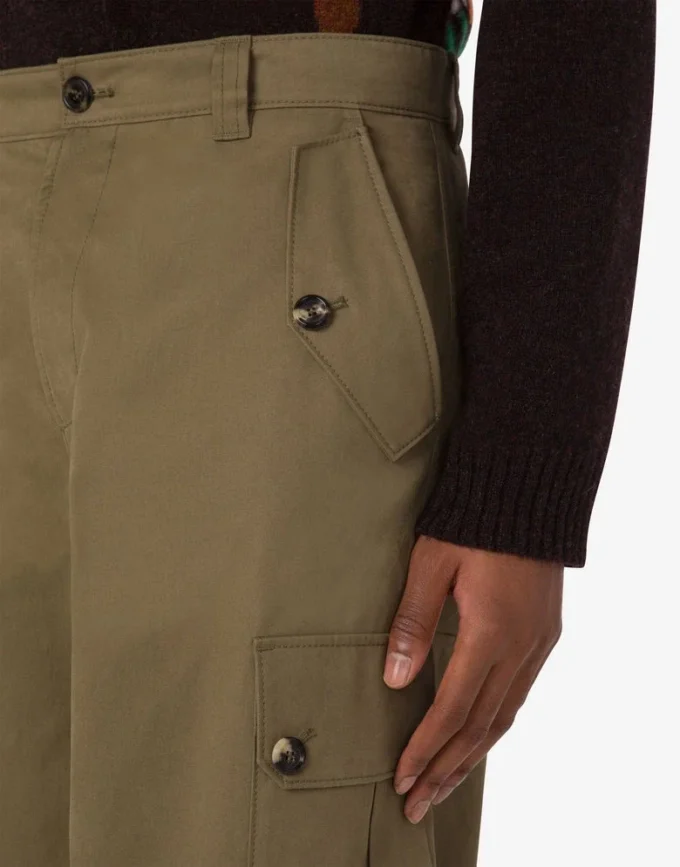 Cotton diagonal pants