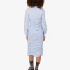 Draped cotton poplin dress