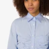 Draped cotton poplin dress