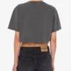 Embroidered cotton jersey crop top