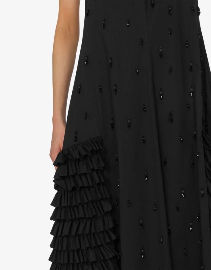 Embroidered cotton poplin dress
