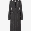 Embroidered wool canvas coat