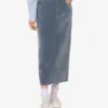 Flocked denim skirt