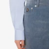 Flocked denim skirt