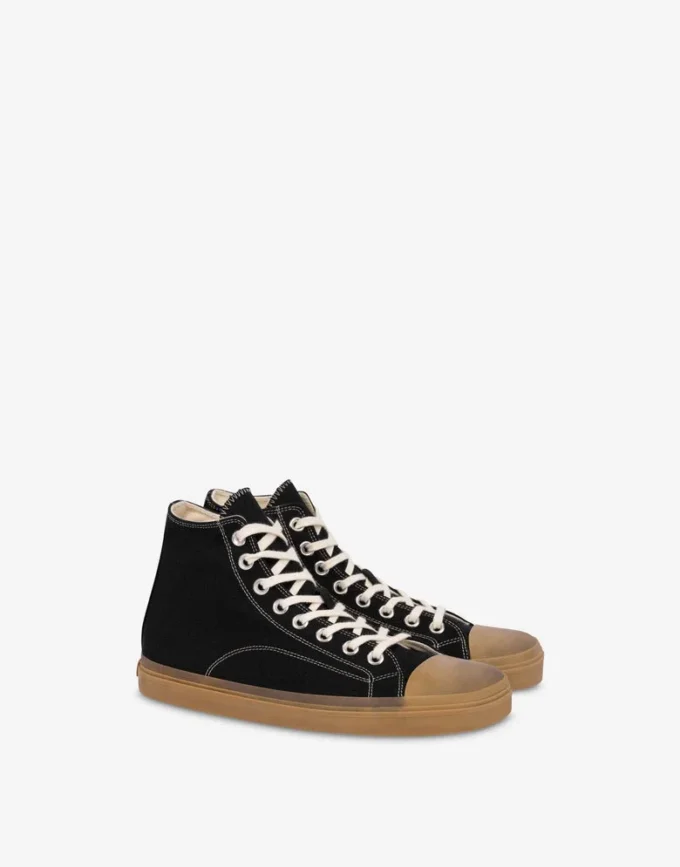 High canvas trainers
