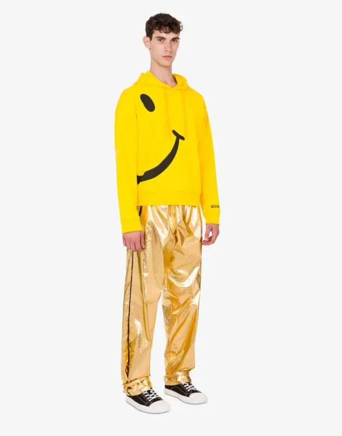 Laminated cotton muslin trousers