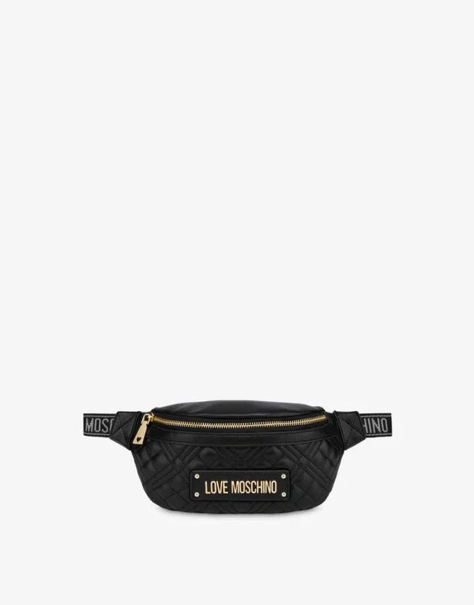 Lettering Logo quilted belt bag