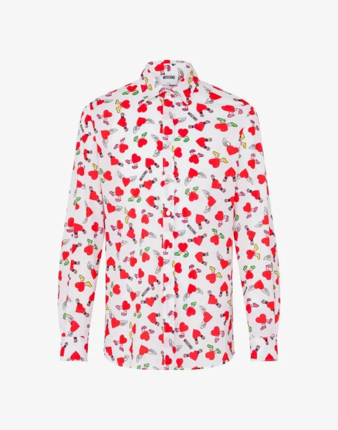 Lightweight cotton poplin shirt with print