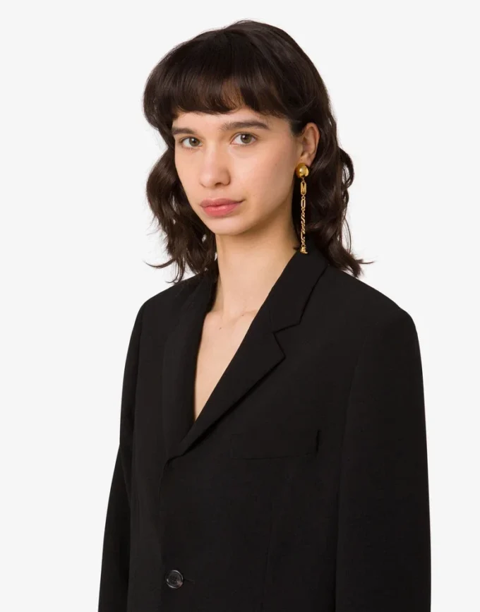 Metal drop earrings