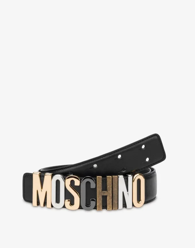 Mixed Lettering Logo calfskin belt