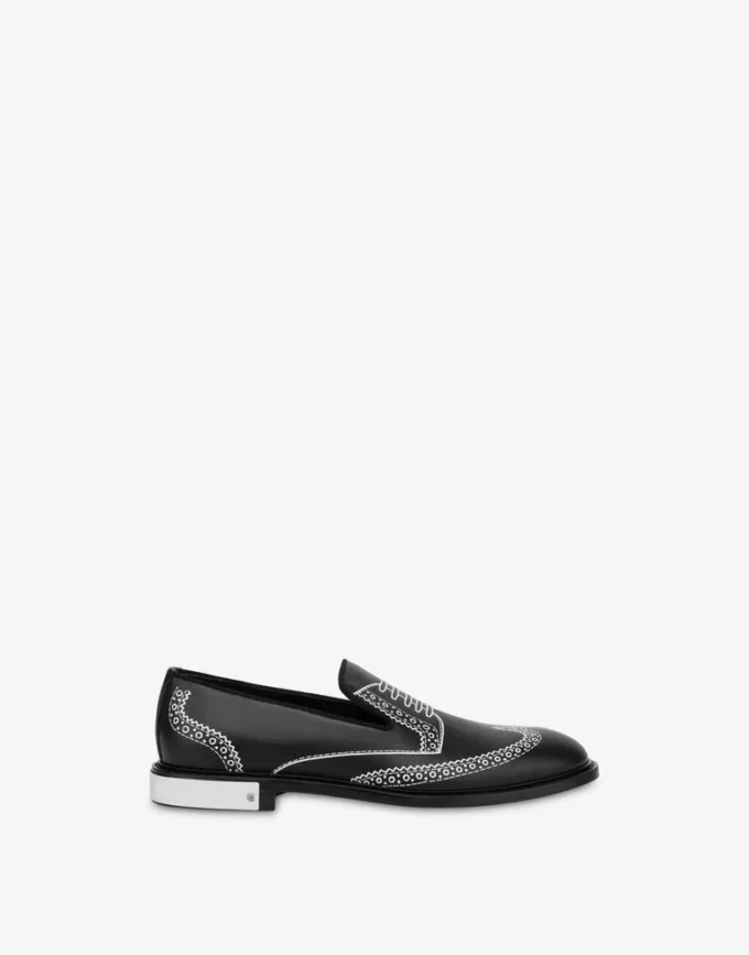 Moccasins in printed calfskin