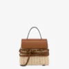 Moschino Tie Me bag in rattan Small