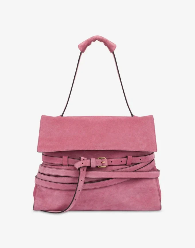 Moschino Tie Me bag in suede Medium