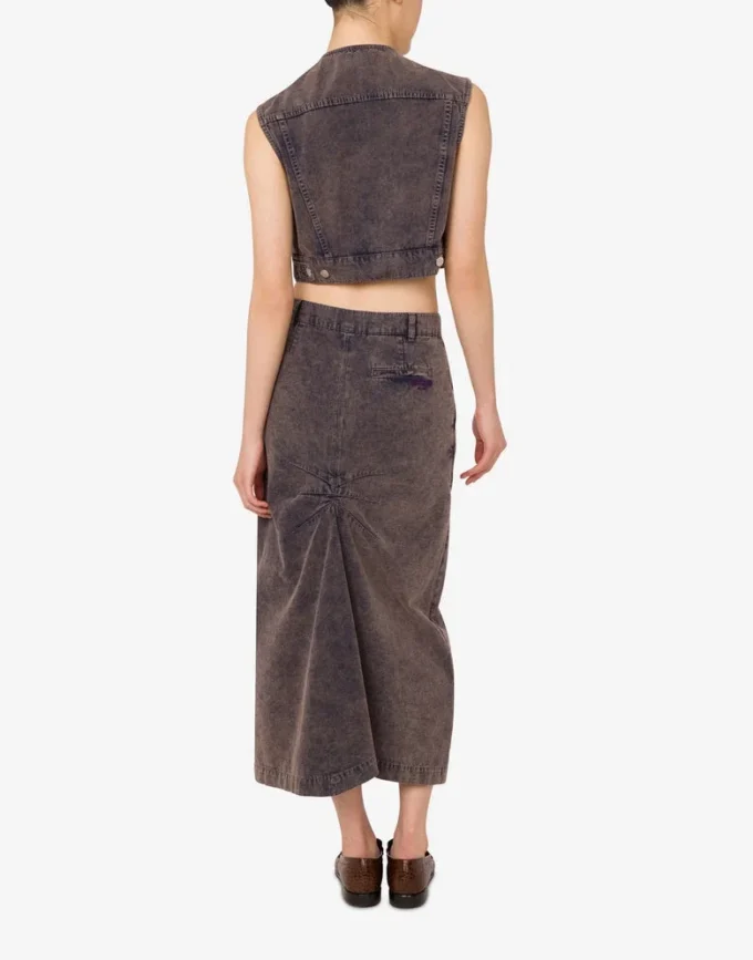 Overtinted cotton canvas vest