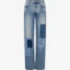 Patchwork denim pants