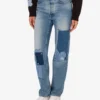 Patchwork denim pants