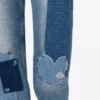 Patchwork denim pants