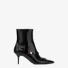 Patent leather ankle boots
