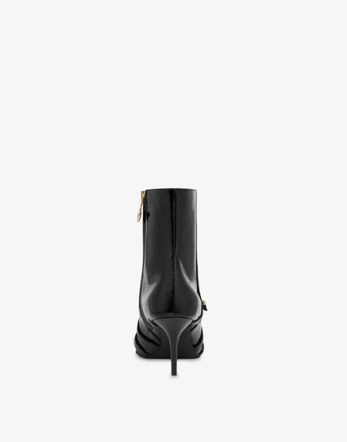 Patent leather ankle boots