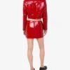 Patent leather biker crop jacket