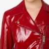 Patent leather biker crop jacket