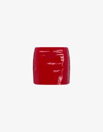 Patent leather mini skirt