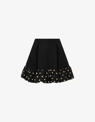 Polka Dots wool blend diagonal miniskirt