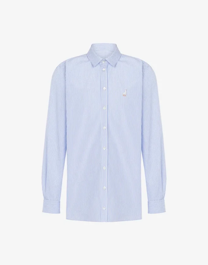 Poplin Shirt Goose Embroidery