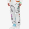 Printed cotton bull trousers