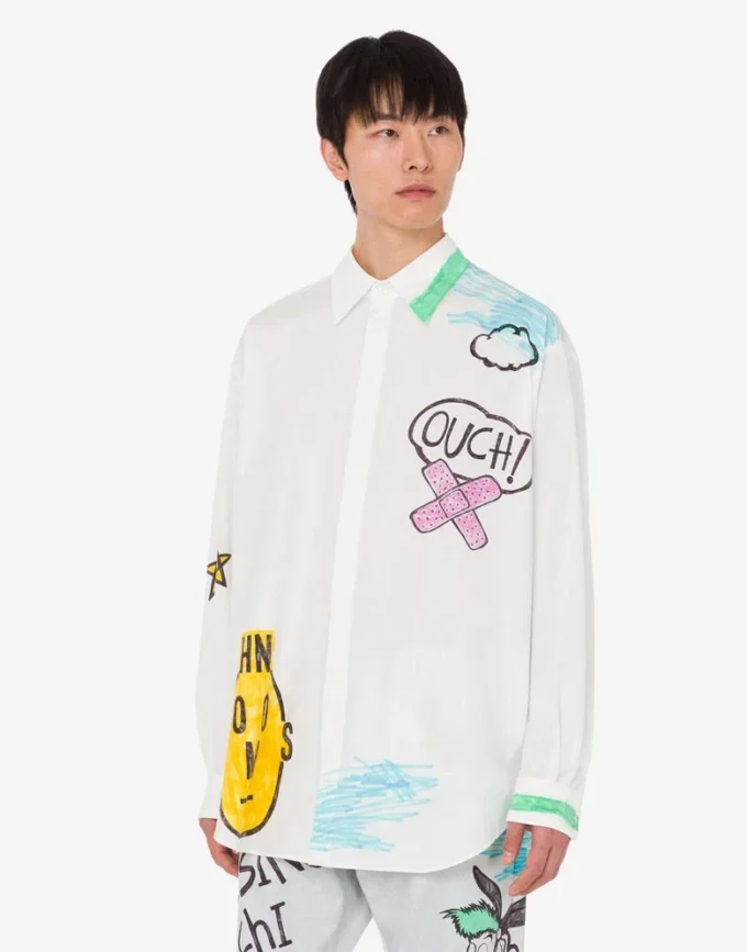 Printed cotton poplin shirt