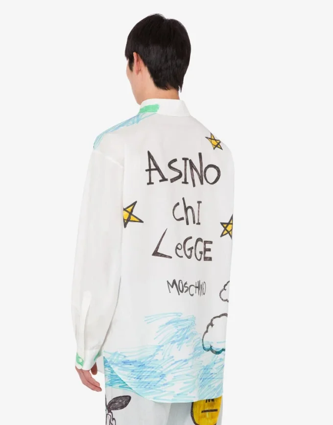 Printed cotton poplin shirt