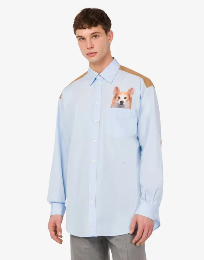 Printed cotton poplin shirt