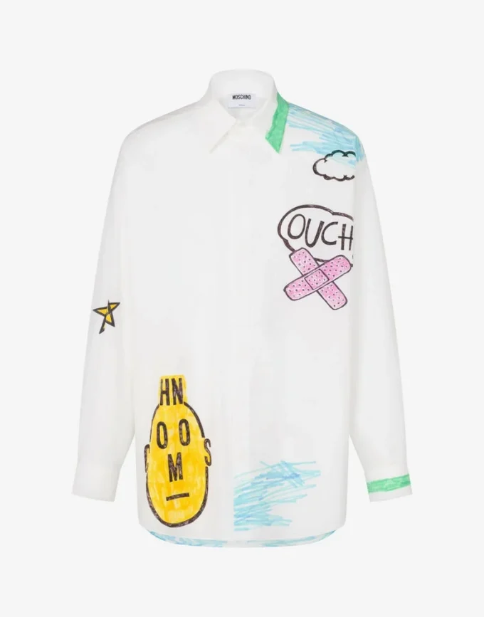 Printed cotton poplin shirt