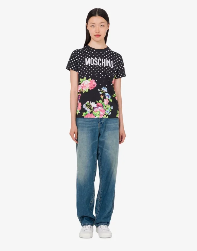 Printed organic cotton jersey T-shirt