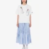 Stretch cotton poplin skirt