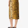 Printed stretch cotton gabardine skirt