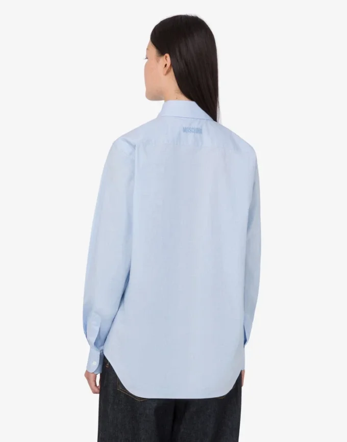 Printed stretch cotton poplin shirt