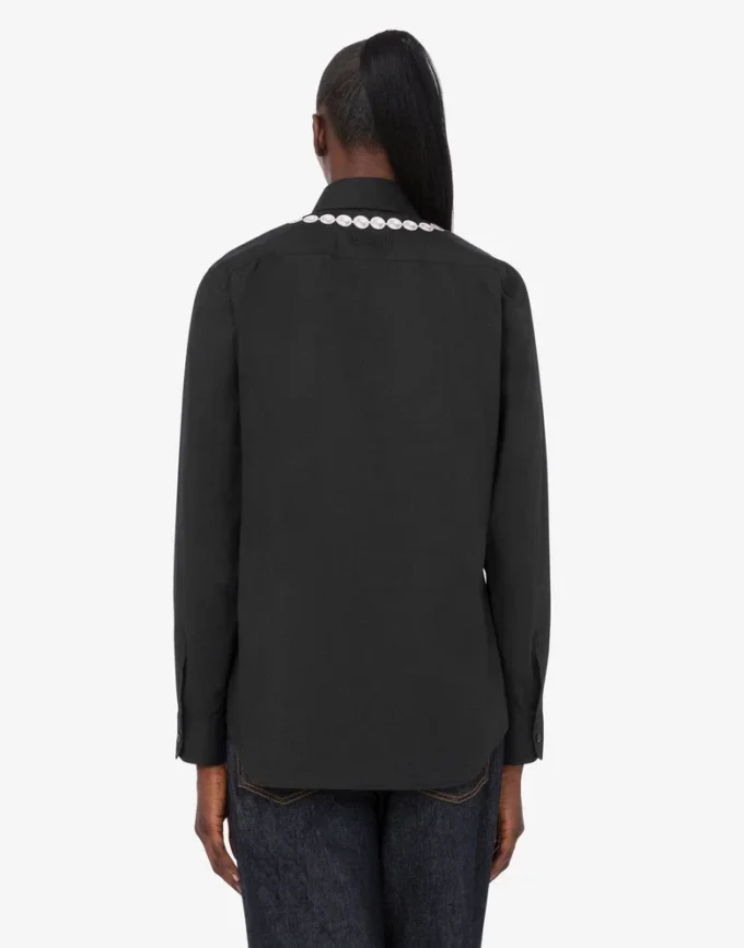 Printed stretch cotton poplin shirt